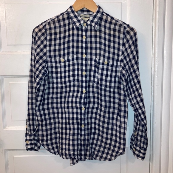 Denim & Supply Ralph Lauren Navy Plaid Shirt​ - Picture 3 of 10